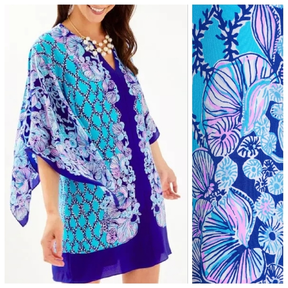 Lilly Pulitzer Shalynn Silk Seashell Caftan Dress